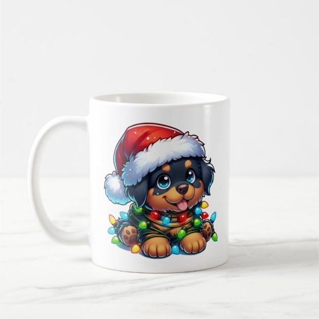 Cute jul Rottweiler Mugg (Vänster)