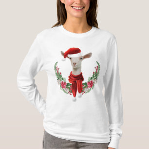 Cute jul Saanen Goat Kid med andedräkt T Shirt