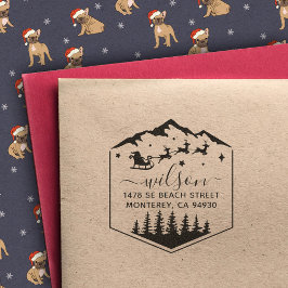 Cute jul Sant Claus Return Självfärgande Stämpel