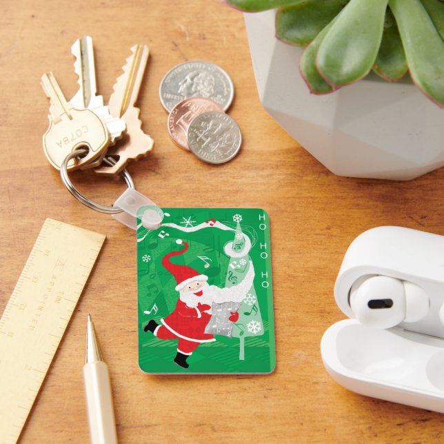 Cute Jul, Singing och Dancing Jultomten Nyckelring (Skrivbord)