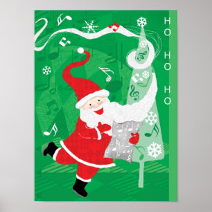Cute Jul, Singing och Dancing Jultomten Poster