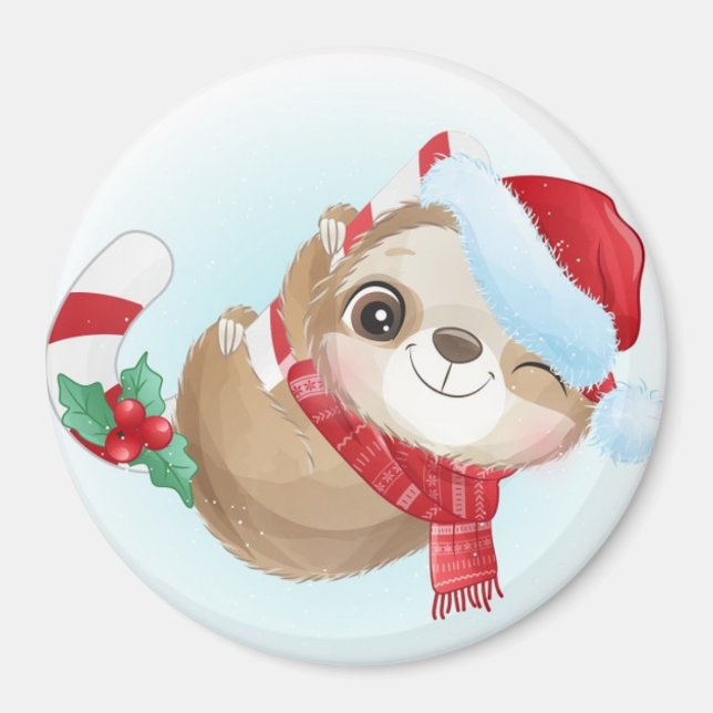 Cute jul Sloth Magnet (Framsidan)