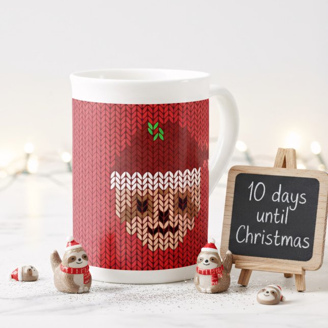 Cute jul Sloth Monogram Bone China Mugg Benporslin Mugg (Your cute, personalized sloth mug makes the season even more joyful.)