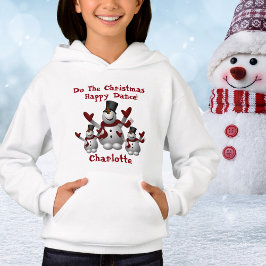 Cute jul Snögubbe, Barn Namn Hoodie T Shirt