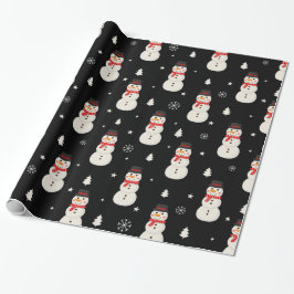 Cute jul Snögubbe Black Presentpapper