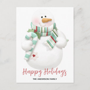 Cute jul Snögubbe Glad helg Vykort
