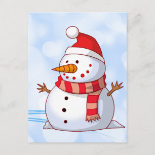Cute jul Snögubbe Helg Vykort