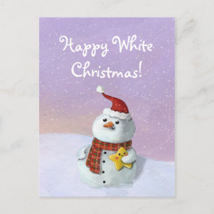 Cute jul Snögubbe Helg Vykort