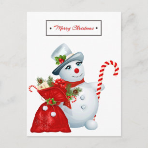 Cute jul Snögubbe Helg Vykort