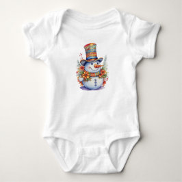 Cute jul Snögubbe i Mandala Hat Watercolor T Shirt