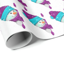 Cute jul snögubbe i snöflingor