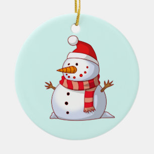 Cute jul Snögubbe Julgransprydnad Keramik