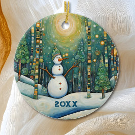 Cute jul Snögubbe Julgransprydnad Keramik