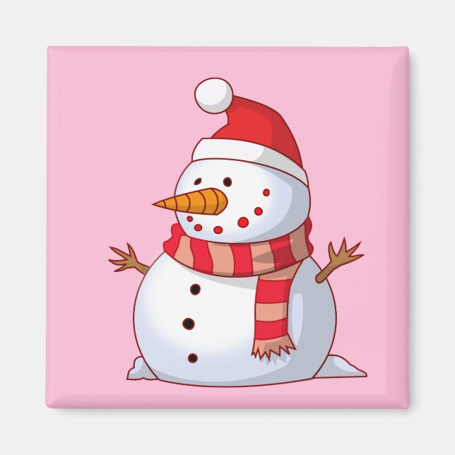 Cute jul Snögubbe Magnet (Framsidan)