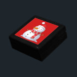 Cute jul Snögubbe Minnesask<br><div class="desc">En söt jul snögubbe som är ett slags knubbig och jolly bär en stripe-scarf och en röd julhatt. Festiv och roligt.</div>