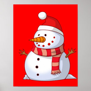 Cute jul Snögubbe Poster