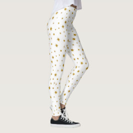 Cute jul Star Guld Helgdag New Yves White Leggings