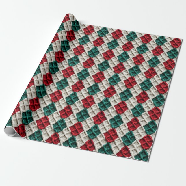 Cute Jul Sticka Mönster Presentpapper (Utrullad)