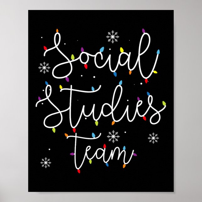 Cute jul-studieteam i Social X-mas Light Fes Poster (Framsidan)