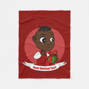 Cute jul tecknad Fleece Blanket