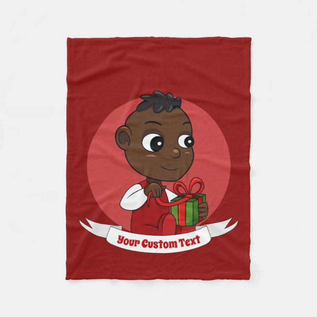 Cute jul tecknad Fleece Blanket (Framsidan)