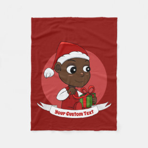 Cute jul tecknad Fleece Blanket
