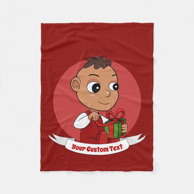 Cute jul tecknad Fleece Blanket (Framsidan)