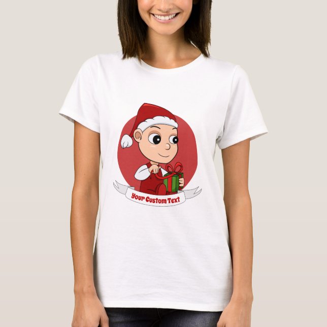 Cute jul-tecknaden baby T-Shirt (Framsida)