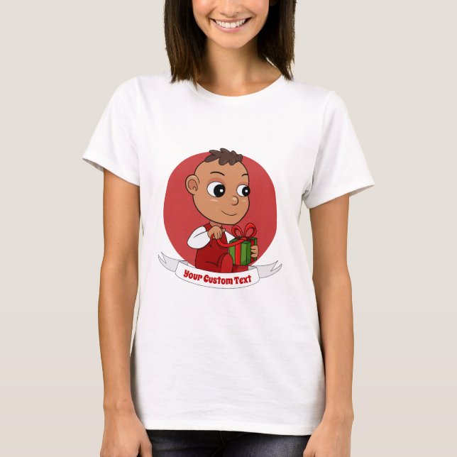 Cute jul-tecknaden baby T-Shirt (Framsida)