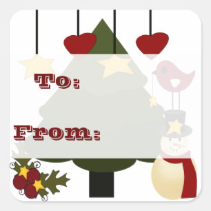Cute jul till: Från: Etiketter för gift-Märkre