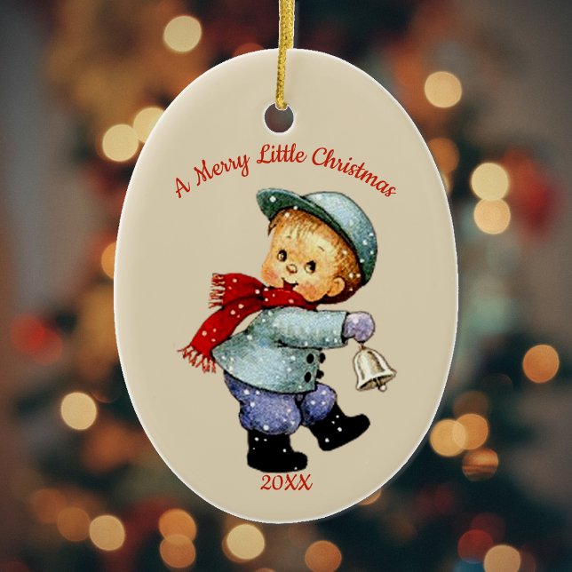 Cute jul Tot Boy med Bell Ornament (Skapare uppladdad)