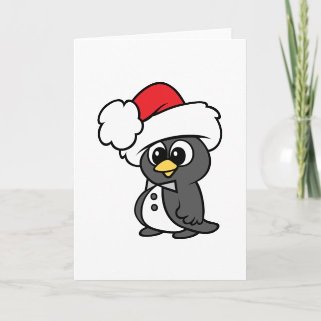 Cute Jul Tuxedo Penguin Helgkort (Framsida)