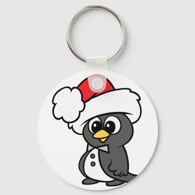 Cute jul Tuxedo Penguin Nyckelring (Framsida)
