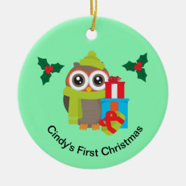 Cute jul Uggla Reindeer Julgransprydnad Keramik