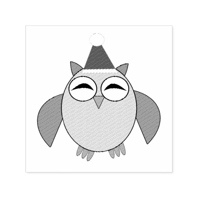 Cute jul Uggla Self Inking Frimärke Självfärgande Stämpel (Design)