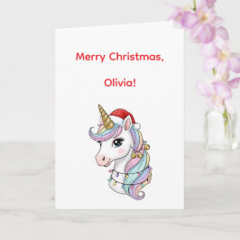 Cute Jul Unicorn-kort Kort