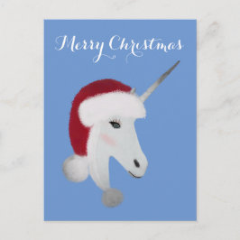 Cute jul Unicorn Magic Helgdag Vykort