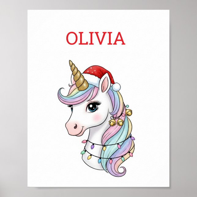 Cute Jul Unicorn Poster (Framsidan)