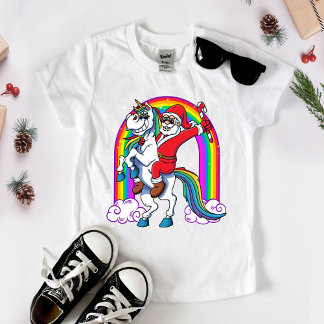 Cute Jul Unicorn Shirt för Helgdagarna T