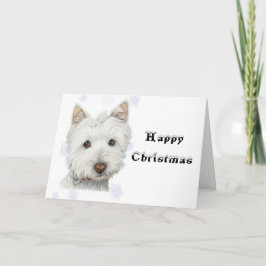 Cute Jul Westie-Hund Helgkort