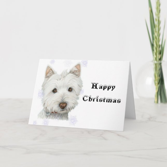 Cute Jul Westie-Hund Helgkort (Framsida)