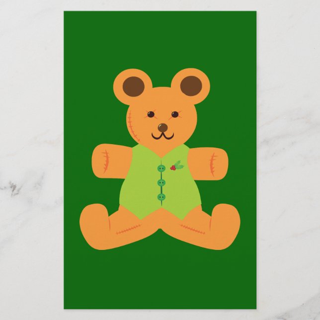 Cute julaftdybjörn brevpapper (Framsida)