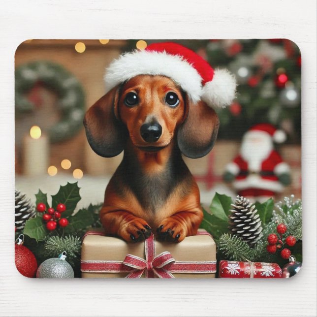 Cute Julafton Dachshund Musmatta (Framsidan)
