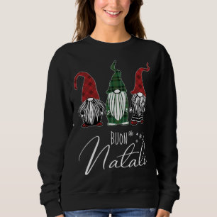 Cute Julafton Gnomes Buon Natale Italienska Merry T Shirt