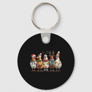 Cute Julafton Helgdag Farm Animal Funny Chicken Kr Nyckelring