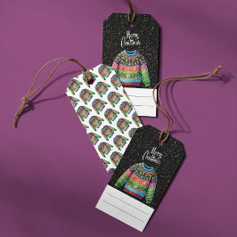 Cute Julafton Holly Berries Ugly Julsötare Presentetikett