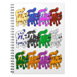 Cute Julafton Kitten Cat Mönster Rows Anteckningsbok