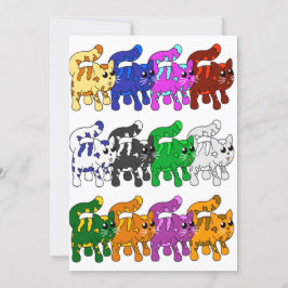 Cute Julafton Kitten Cat Mönster Rows Kort