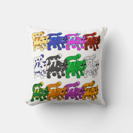 Cute Julafton Kitten Cat Mönster Rows Kudde