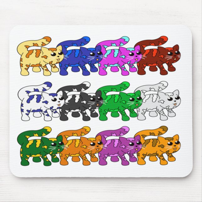 Cute Julafton Kitten Cat Mönster Rows Musmatta (Framsidan)